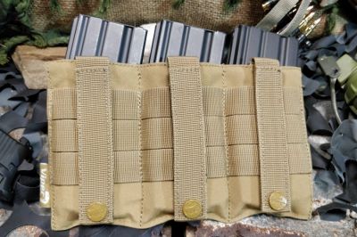 Viper MOLLE Elastic Triple M4 Mag Pouch (Coyote Tan) - Detail Image 3 © Copyright Zero One Airsoft